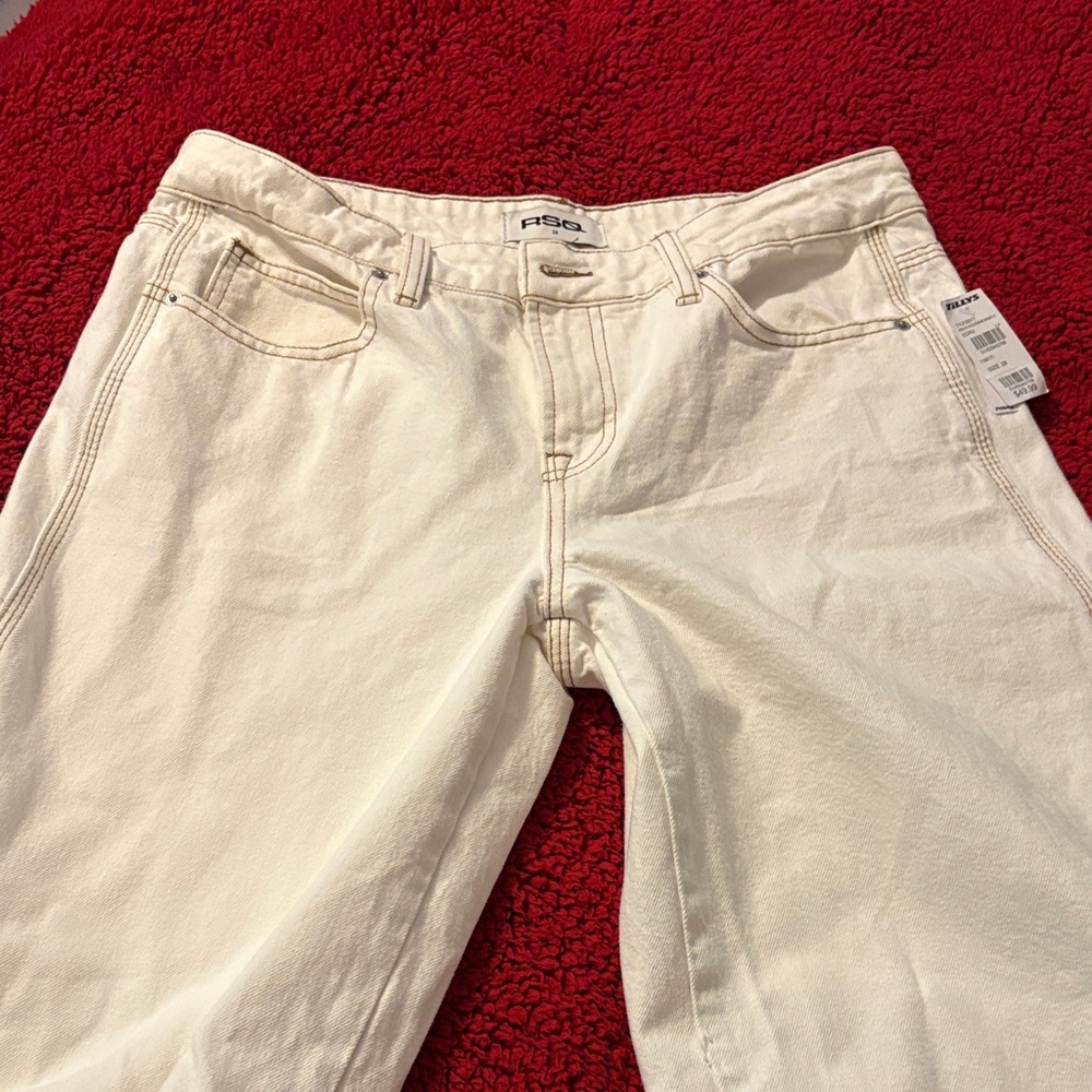 RSQ Cream Flare & Wide Leg Jeans